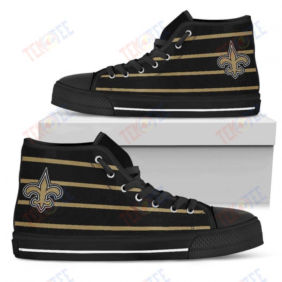 Mens Womens New Orleans Saints High Top Shoes Edge Straight Perfect Circle Shoes TMT891