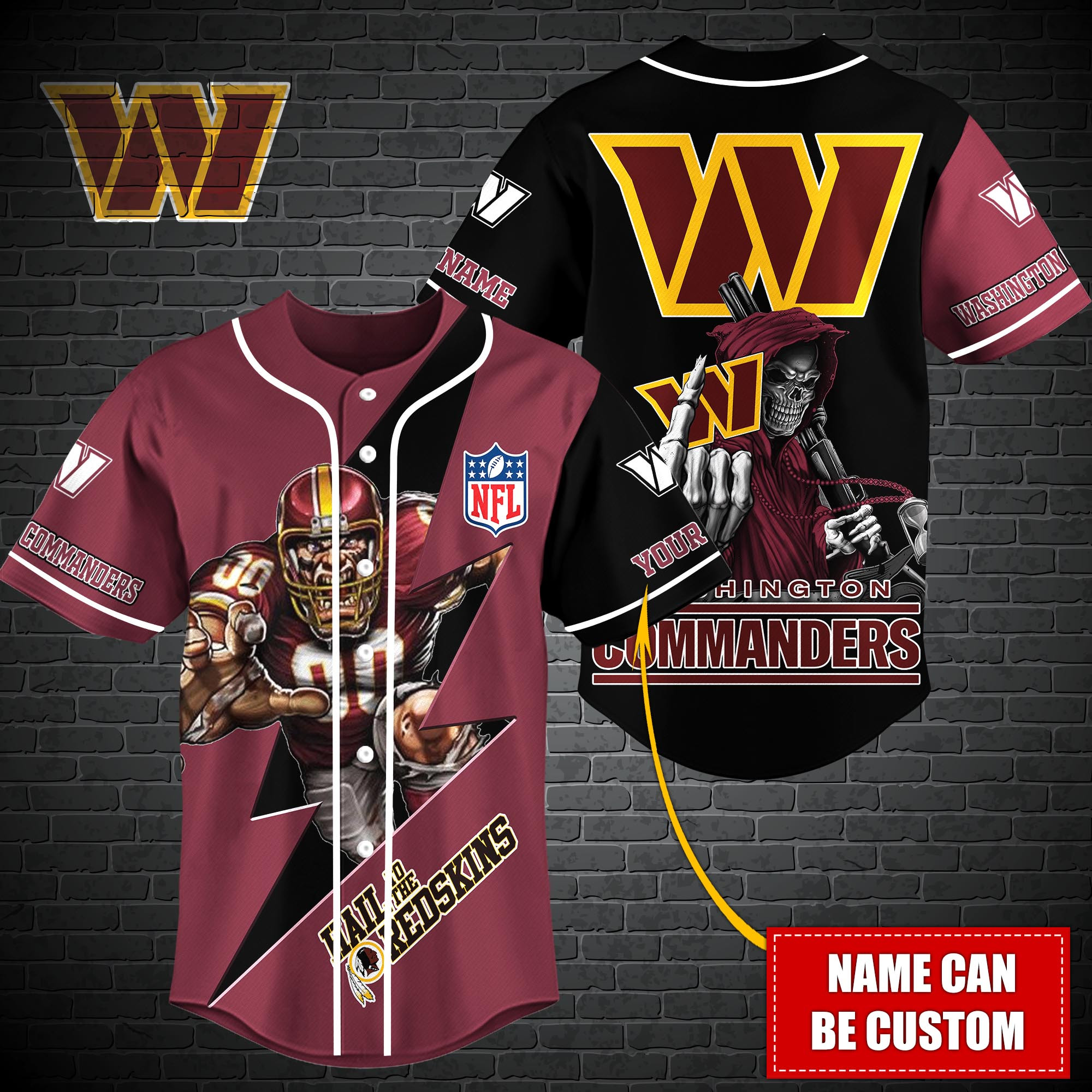 Washington Commanders Nfl-Baseball Shirt Custom T-44663