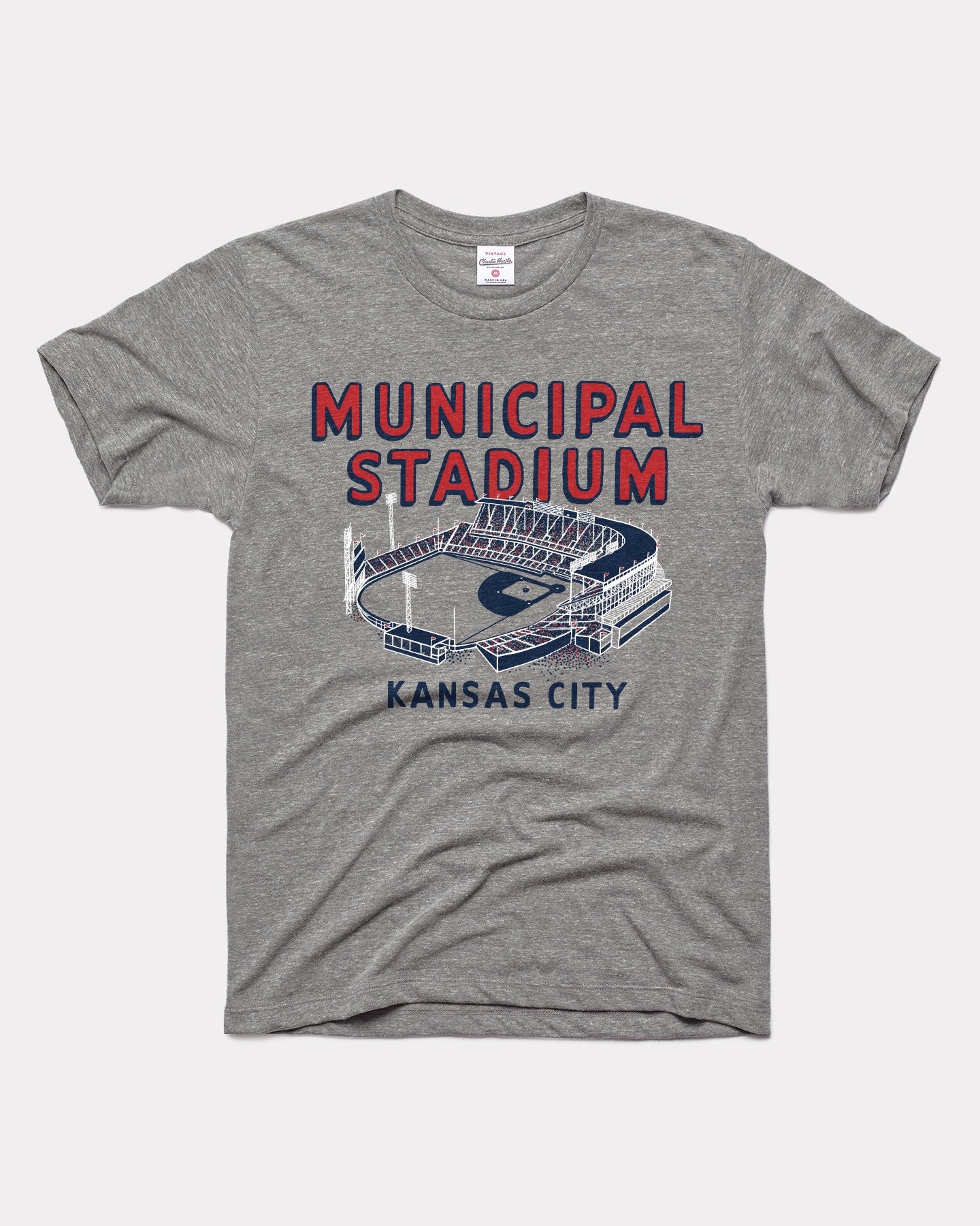 Kansas City Municipal Stadium Vintage Grey Negro Leagues Baseball Museum T-Shirt