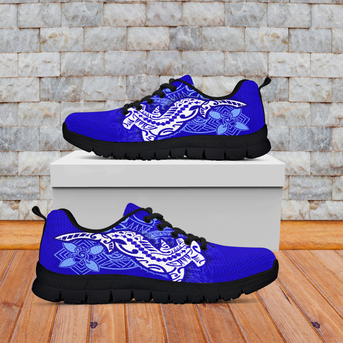 (Custom Personalised)Polynesian Sneaker Hammerhead Shark Lt6