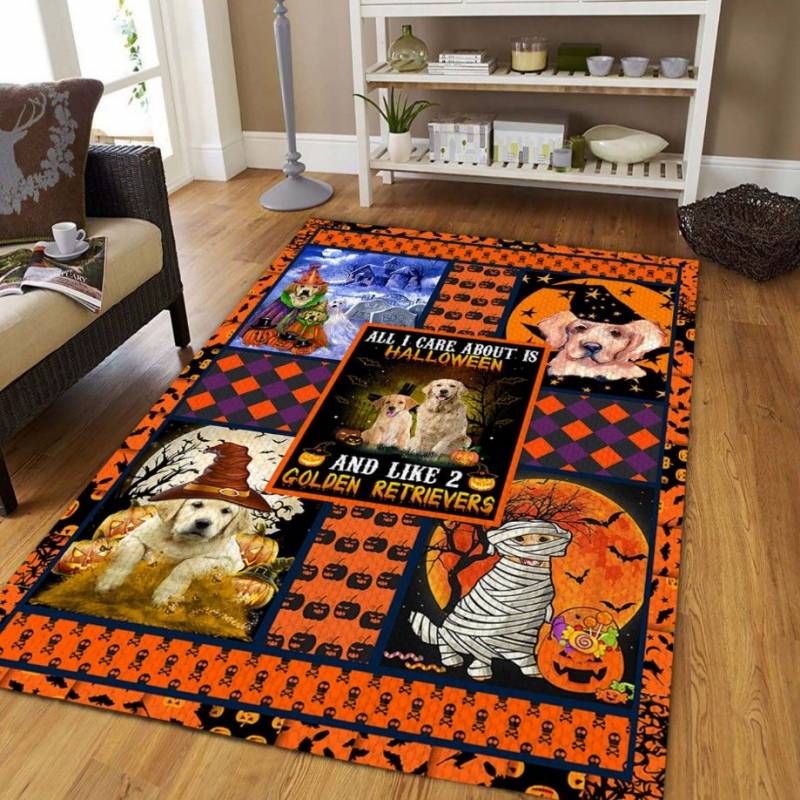 Golden Retriever Happy Halloween D2408 Rectangle Rug