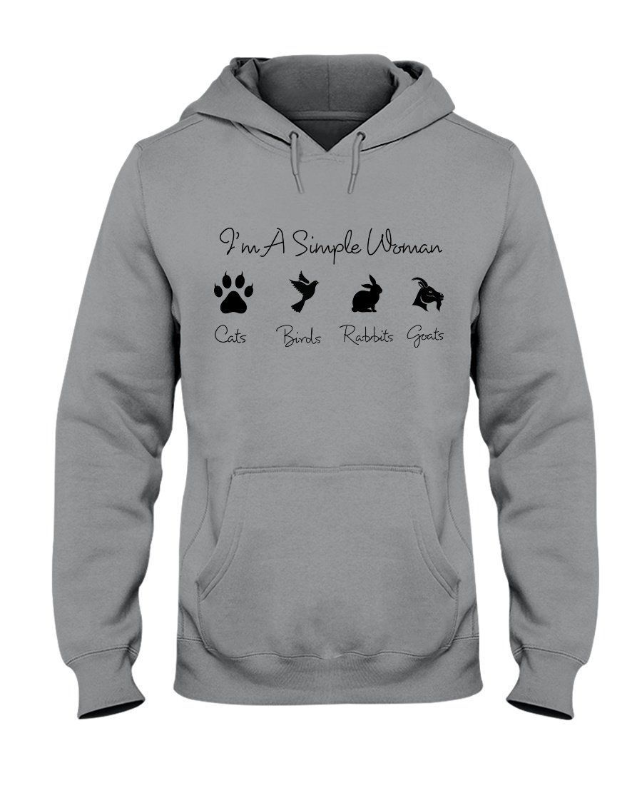 A Simple Woman Cats Birds Rabbits Goats Simple Unique Custom Design Hoodie