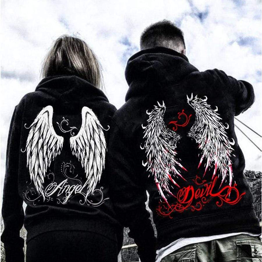 Demon Angel Wings Tattoo Couple Hoodie #KV – hoodiele