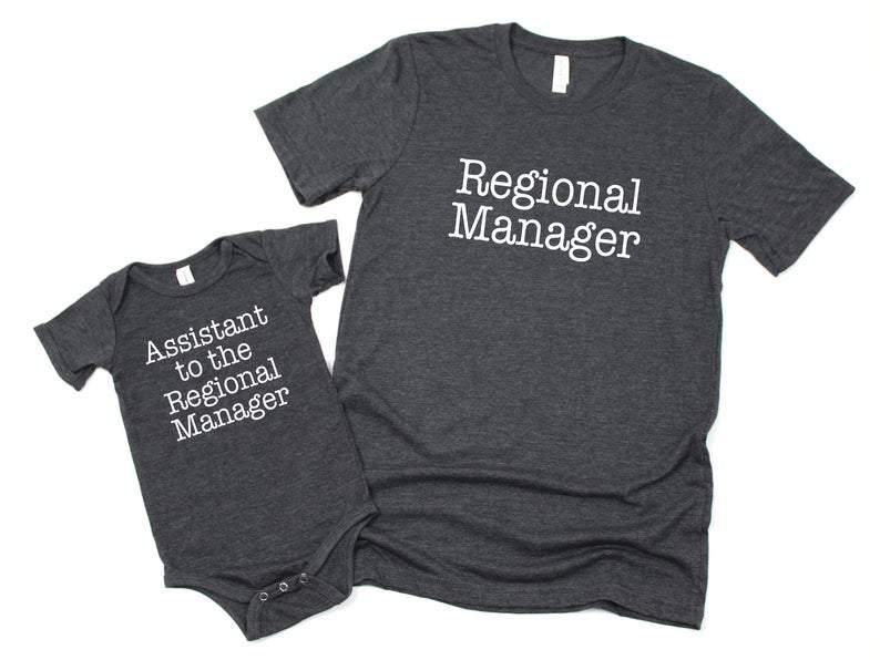 Regional Manager Shirt And Assistant To The Regional Manager Bodysuit/ Shirt | The Office Baby Gift | Matching Father Son Outfit