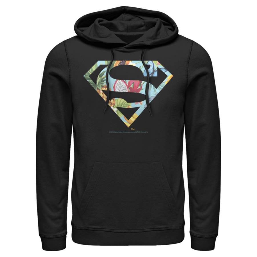 Superman Men’s Tropical Shield Logo  Lightweight Hoodie