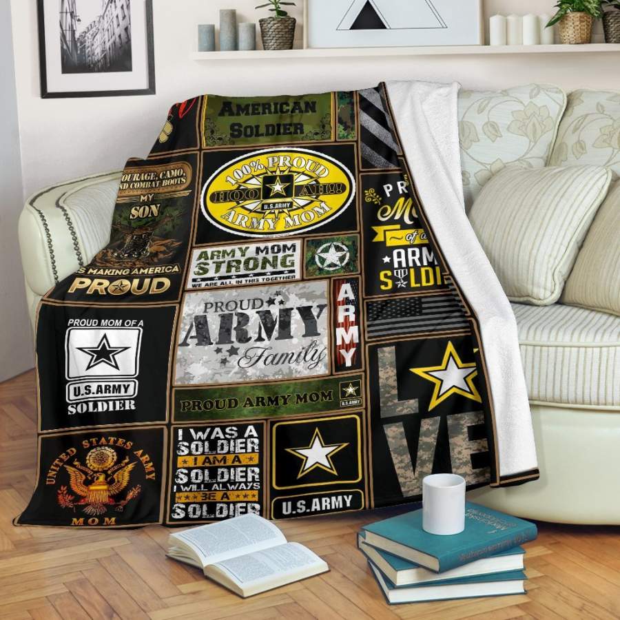 Proud Army Family Army Mom Strong Blanket Gift For Family