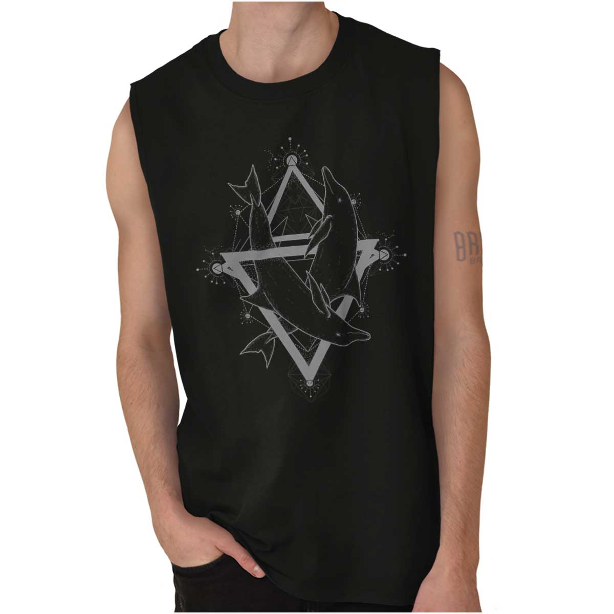 Dual Triangle Whales Sleeveless T Shirt