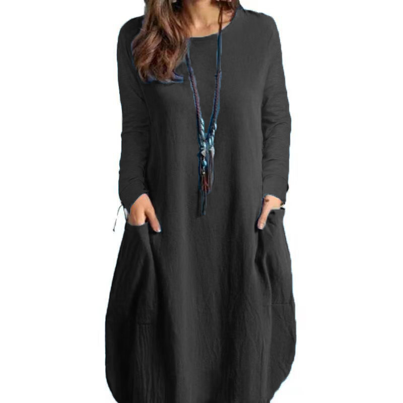 Women Clothing Autumn Fashion Clothes Casual Elegant Cotton Linen Vestido De Festa Ethnic Style Bastet Streetwear New Dresses alx