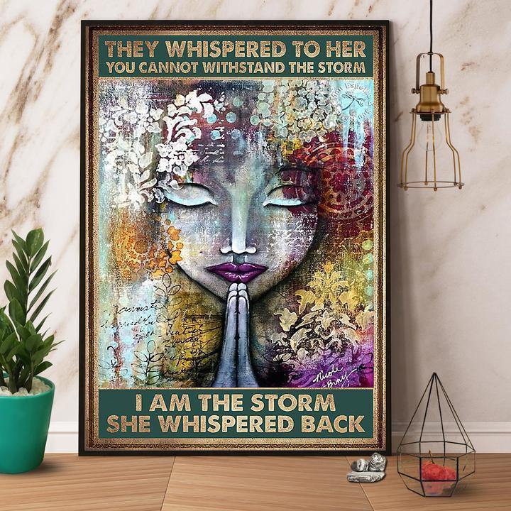 Yoga I Am The Storm She Whispered Back Gift For Family Home Decor Matte Canvas Canvas Prints