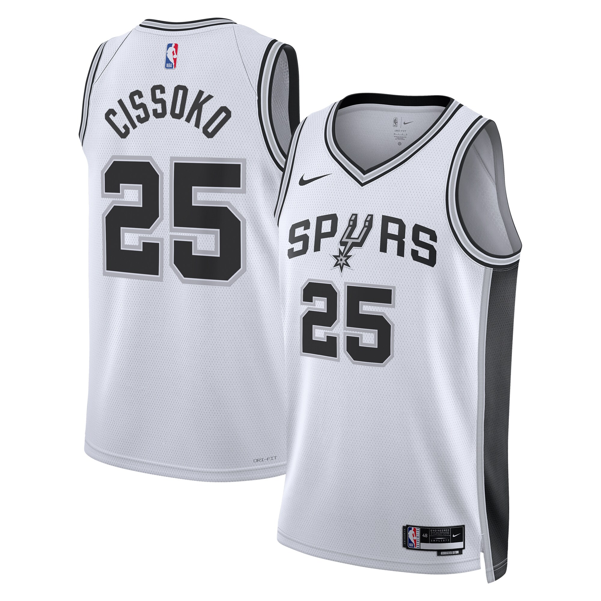 Maillot Swingman Association Edition San Antonio Spurs – Blanc – Sidy Cissoko – Unisexe