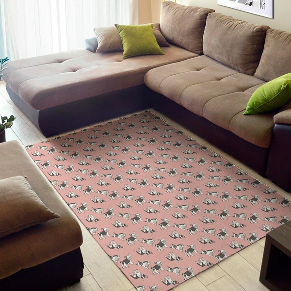 Cute French Bulldog Puppy Pattern Print Area Rug