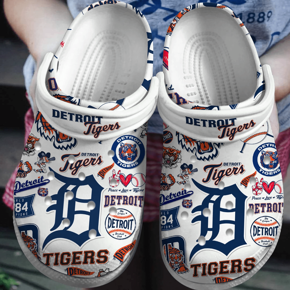 Detroit Tigers Baseball team MLB Sport Crocs Clogs Crocband Shoes Comfortable For Men Women and Kids