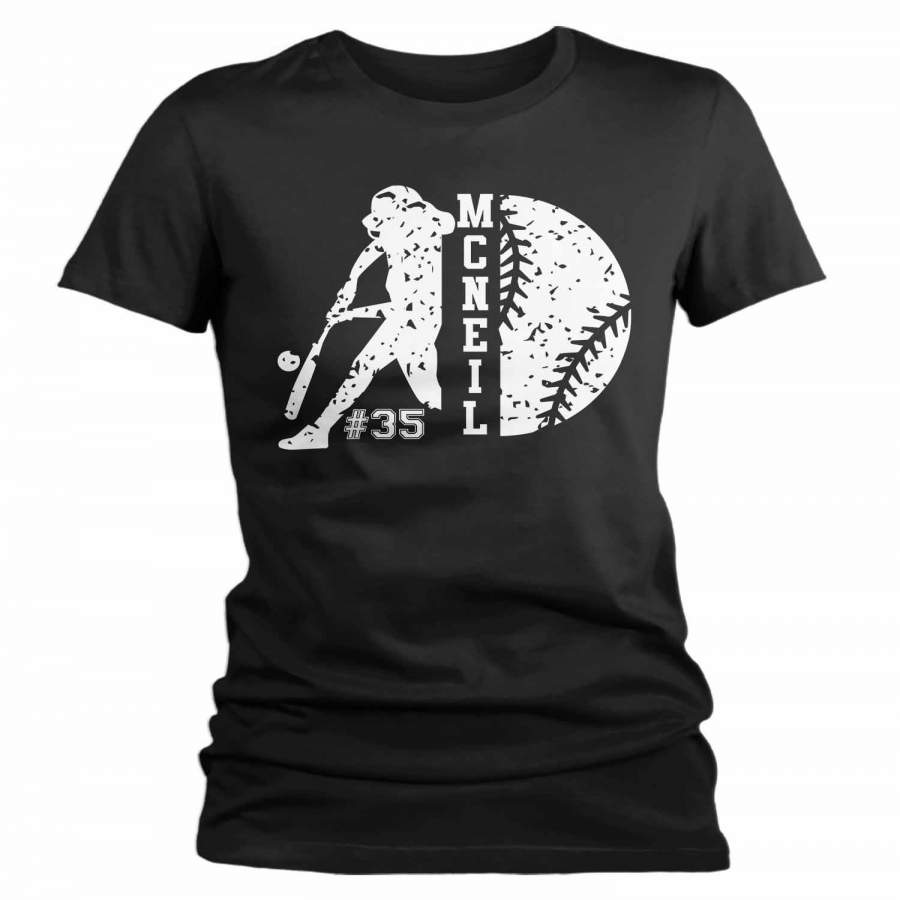 Women’s Personalized Softball T Shirt Custom Softball Shirts Softball Mom T Shirt Personalized Baseball Shirts