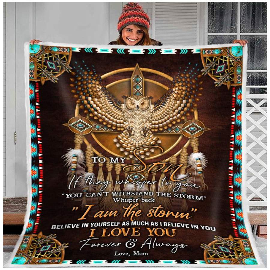 ZALOOO I Am The Storm Mom To Son Owl Blanket