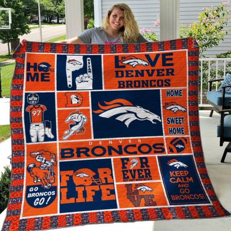 Denver Broncos Quilt Blanket 01