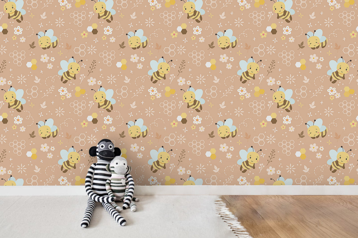 3D Cartoon Animal Bee Wall Mural Wallpaper A119 Lqh