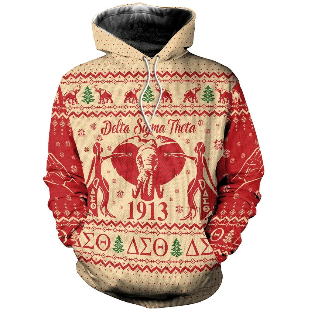 Sorority Hoodie – Delta Sigma Theta Elephant Christmas Hoodie