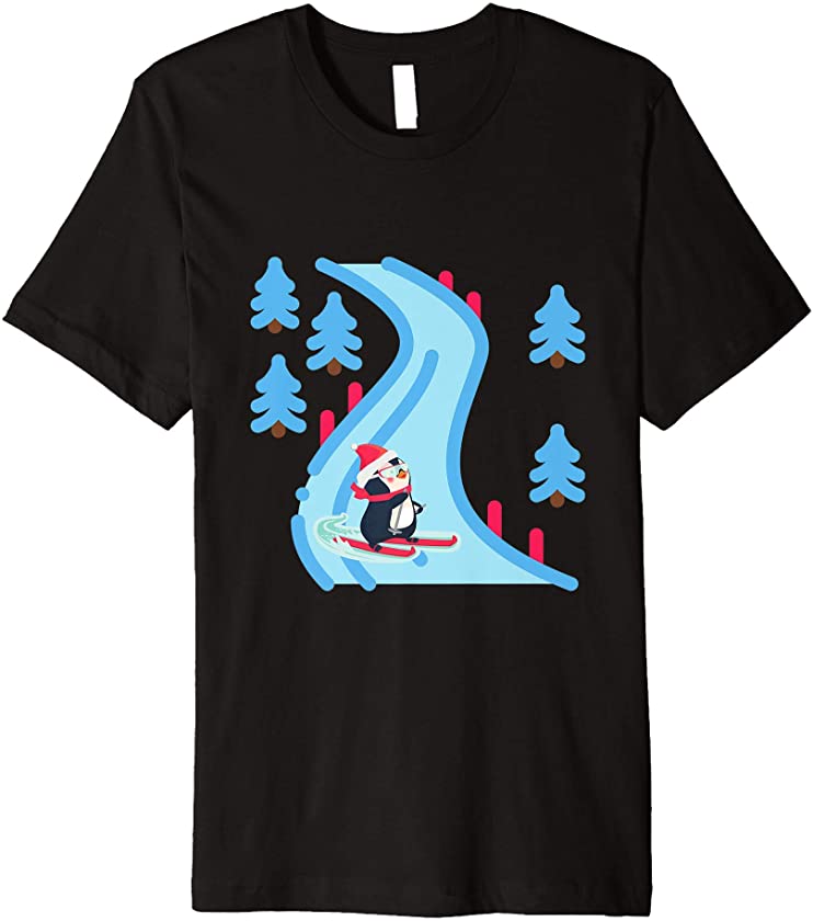 Skiing Penguin Premium T-Shirt