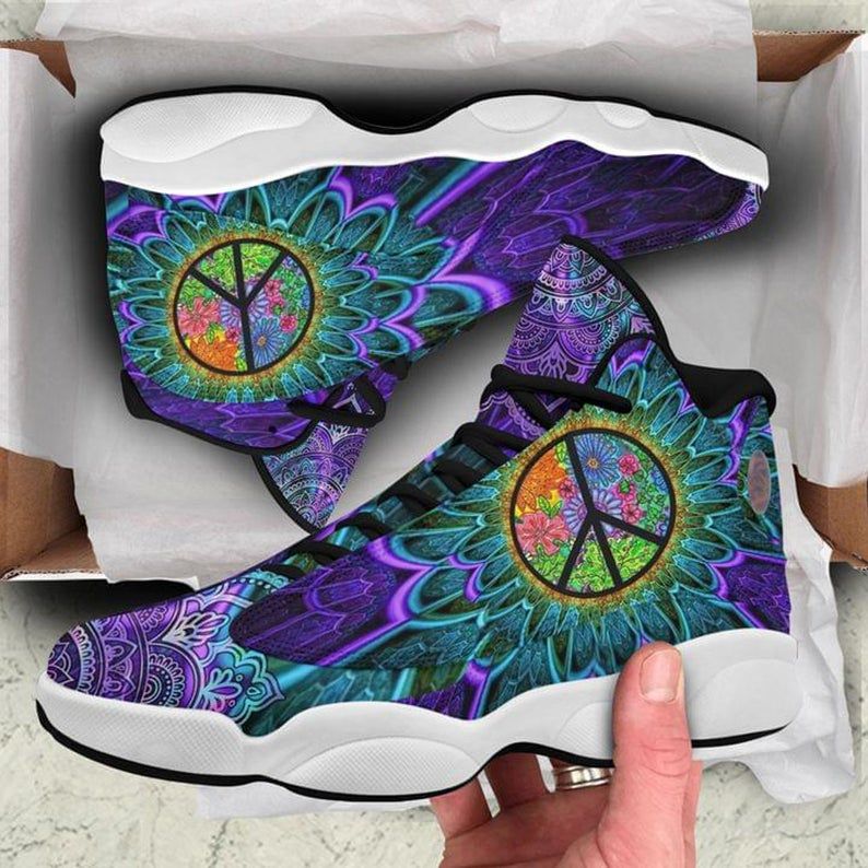 Hippie Tie Dye Mandala Air JD13 Sneakers Shoes For Men and Women, Hippie Style, Hippie Shoes, Air JD13 Shoes, JD Sneakers, Air Sport, JD Shoes