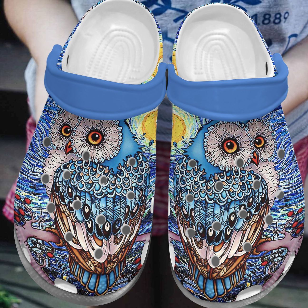 Owl Personalized Clog, Custom Name, Text, Color, Number Fashion Style For Women, Men, Kid, Print 3D Starry Night Owl