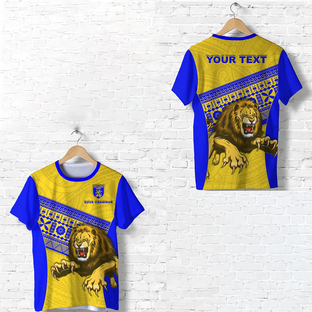 (Custom Personalised) Suva Grammar Fashion T-Shirt Fiji School Version Lion Blue Lt13