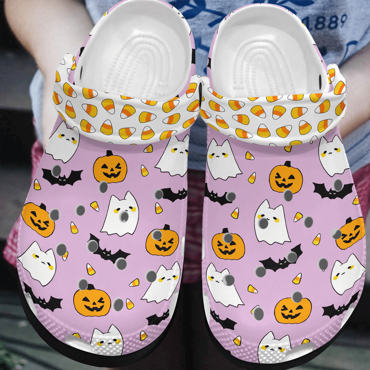 Halloween Personalized Clog, Custom Name, Text, Color, Number Fashion Style For Women, Men, Kid, Print 3D Candy Corn