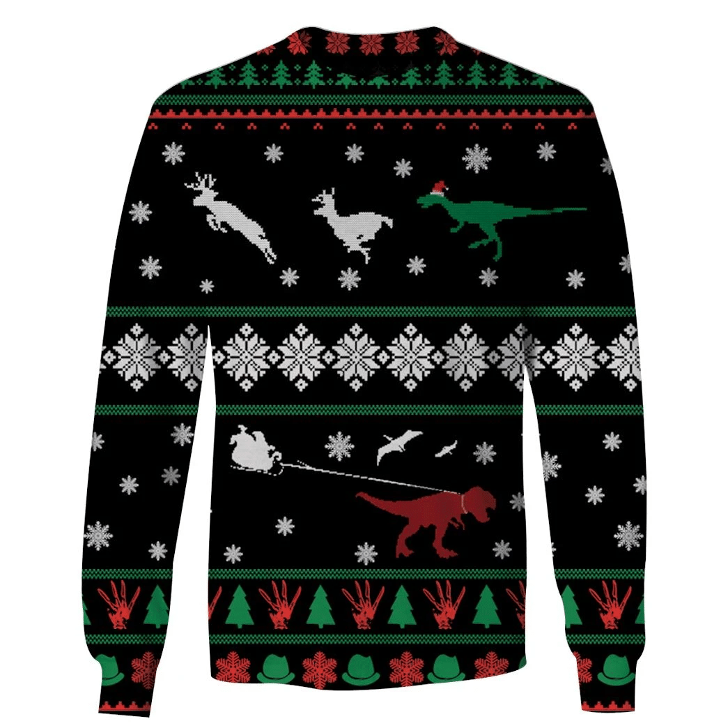 Mysticlife Dinosaurs In Christmas Day Custom T-Shirt – Hoodies Apparel