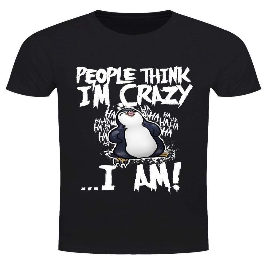 Psycho Penguin Herren T-Shirt People Think I’m Crazy schwarz