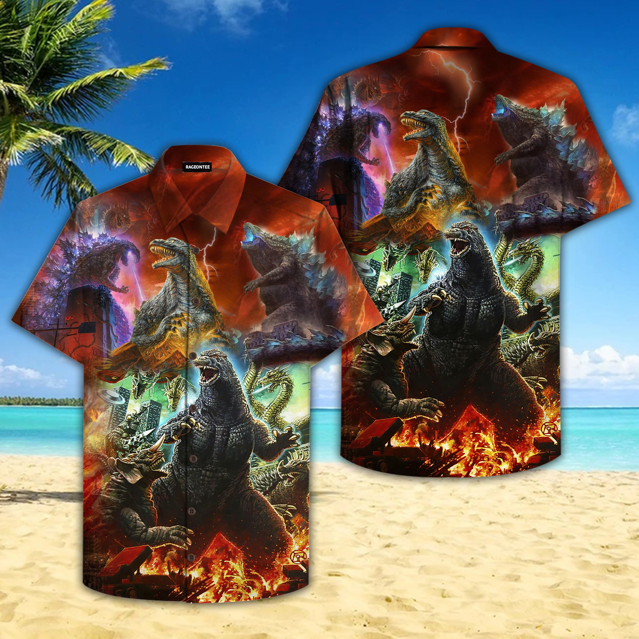 Godzilla Hawaii Shirt Unisex Adult Ha52276