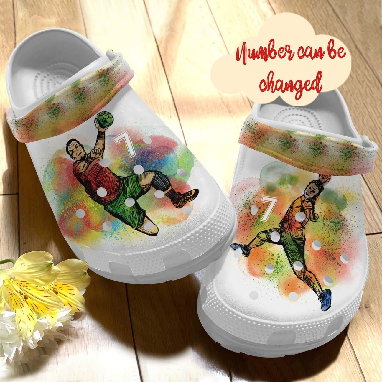 Handball Personalized Clog, Custom Name, Text, Color, Number Fashion Style For Women, Men, Kid, Print 3D Handball Boys