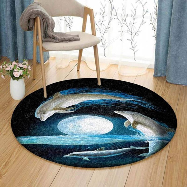 Dolphin And Moon Limited Edition Round  Sku 268251 Rug