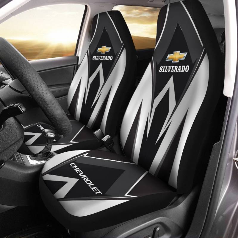 Chevrolet Silverado VTH Car Seat Cover (Set of 2) Ver 1 (Black)