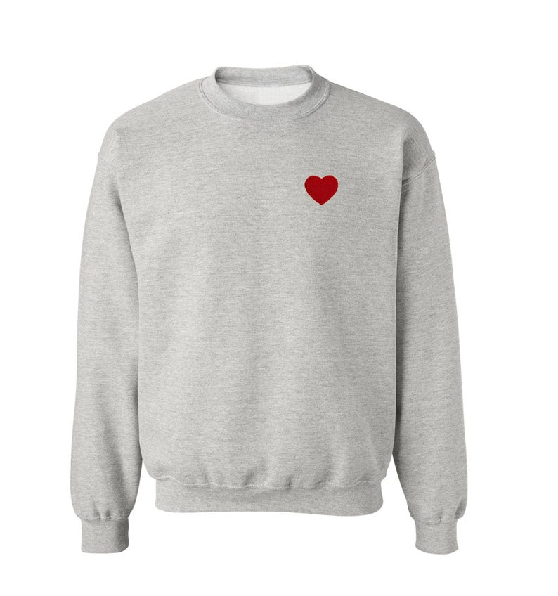 Heart Red Embroidered Sweatshirt 2D Crewneck Sweatshirt All Over Print Sweatshirt For Women Sweatshirt For Men Sws2932