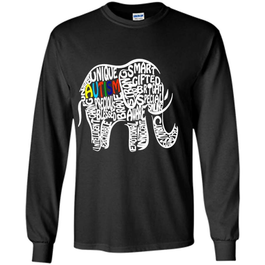 Autism Awareness Elephant – Gildan Long Sleeve Shirt