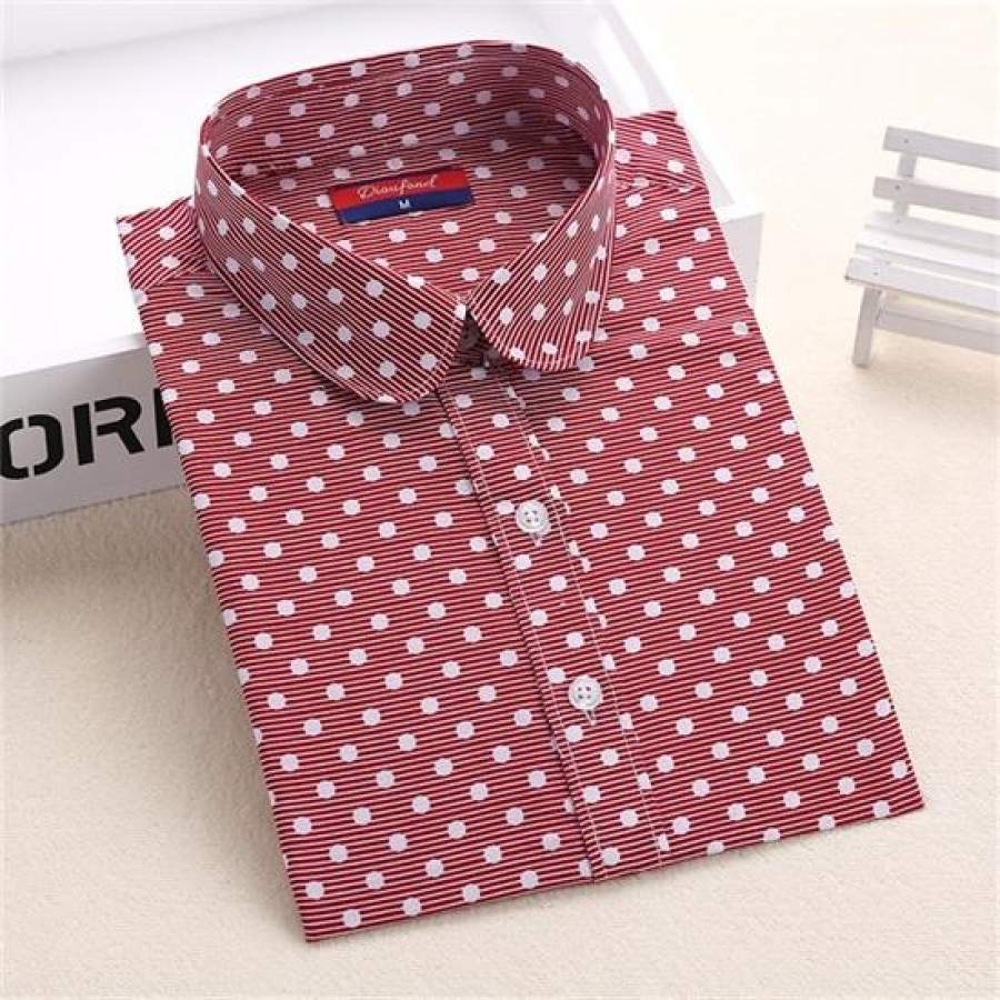 Dioufond Women Cherry Blouses Long Sleeve Shirt Turn Down Collar Floral Blouse Plus Size 5XL Women Vintage Cotton Shirt