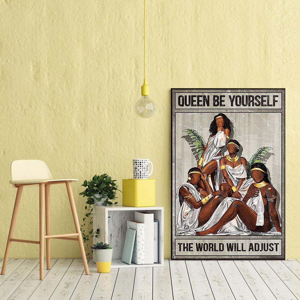 Black African Canvas Art Prints Abstract African American Black Art Poster Art Print Praying Queen Black King Elegant Canvas Wall Art