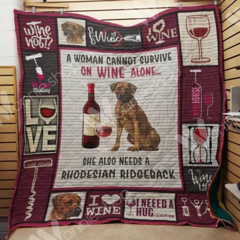 Wine and Rhodesian Ridgeback A2404 87O34 Blanket