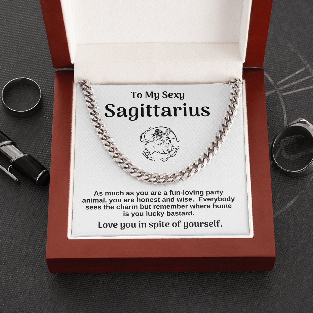 To Sexy Sagittarius Cuban Chain Necklace Gift For Husband