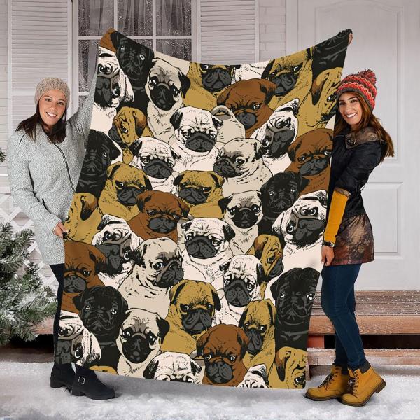 Pug Family Blanket