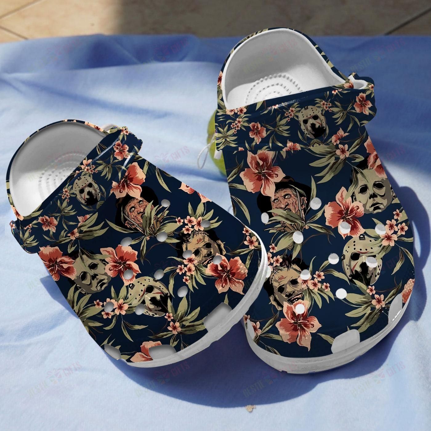 Floral Horror Villians Crocs Classic Clogs Shoes