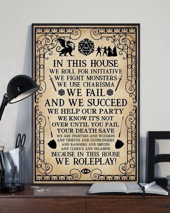 In This House We Failed And We Succeed We Roleplay Dungeons And Dragons poster canvas poster canvas