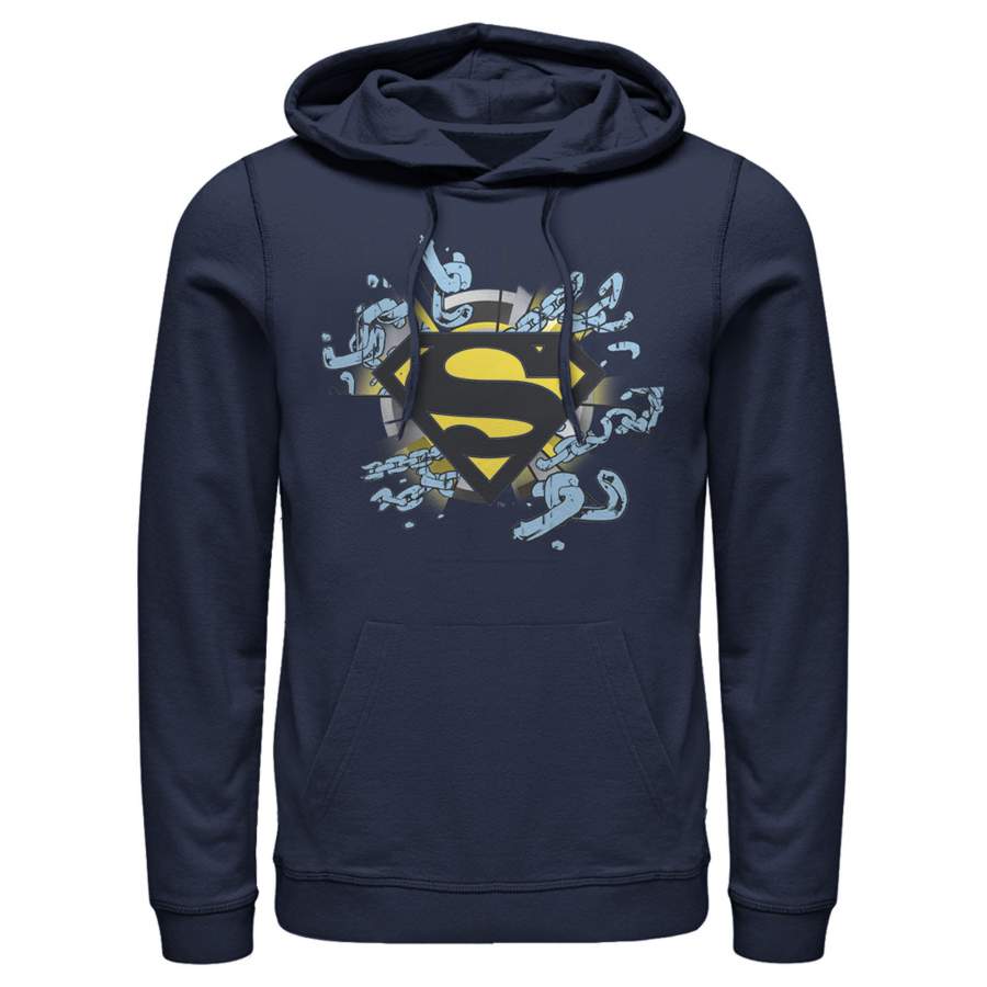 Superman Men’s Logo Broken Chain  Lightweight Hoodie