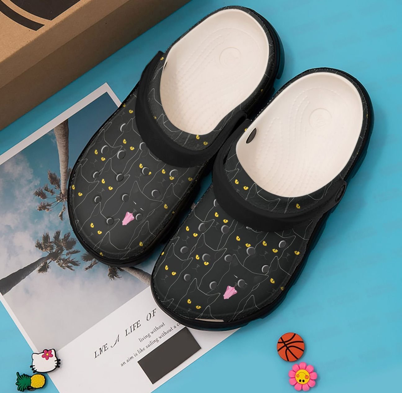 Black Cat Personalized Clog, Custom Name, Text, Color, Number Fashion Style For Women, Men, Kid, Print 3D Black Cats Pattern