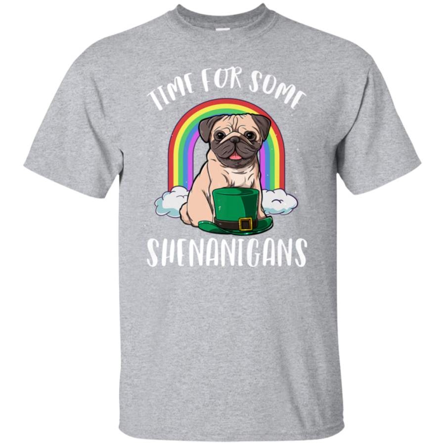 Time For Some Shenanigans St Patricks Day Pug Dog Kid’s T-Shirt