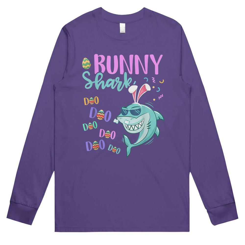 Bunny Shark Shirt Easter Shark Shirts Gifts Long Sleeve T Shirts