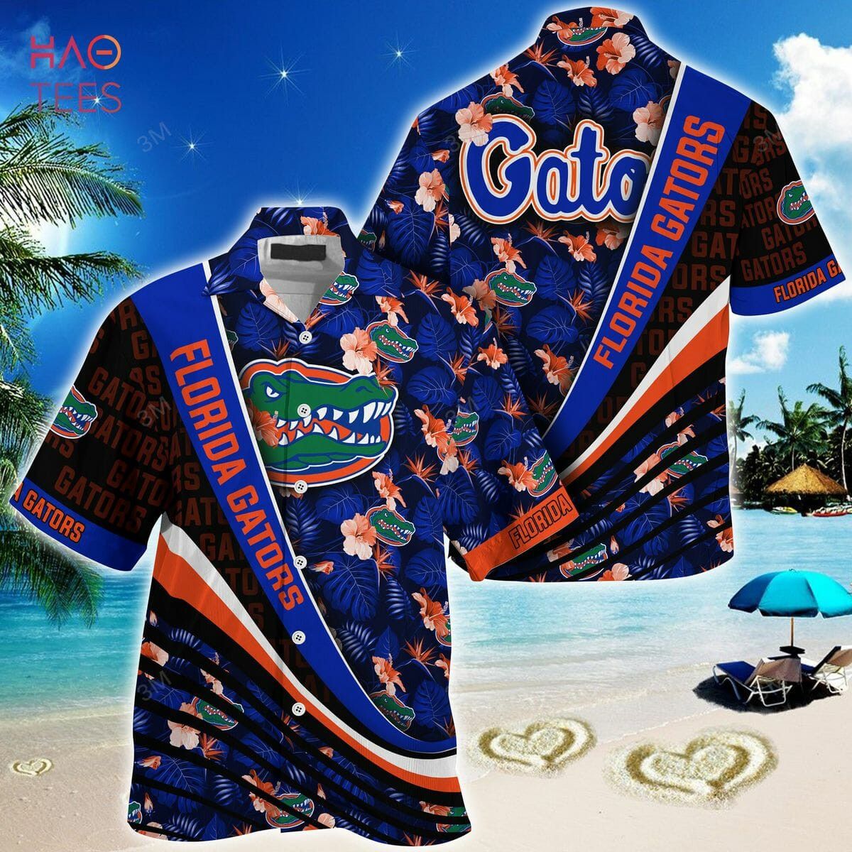 NCCA Florida Gators Blue Black Hawaiian Shirt