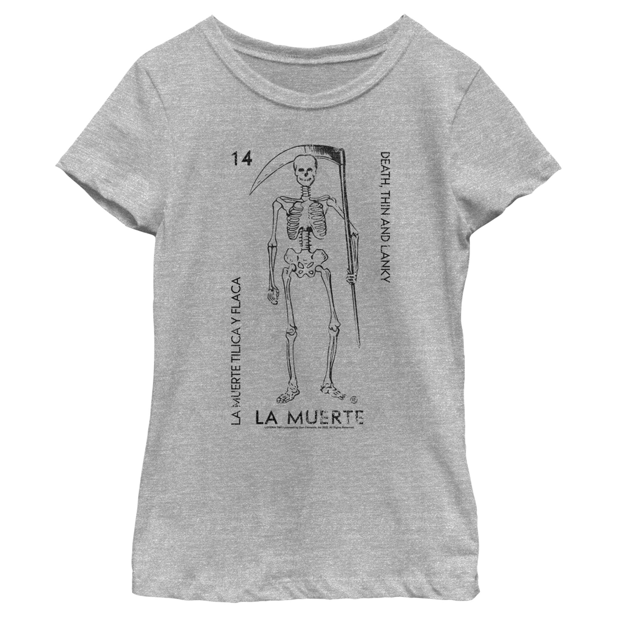 Women’S Loteria Death, Thin And Lanky La Muerte Card Number 14 T-Shirt