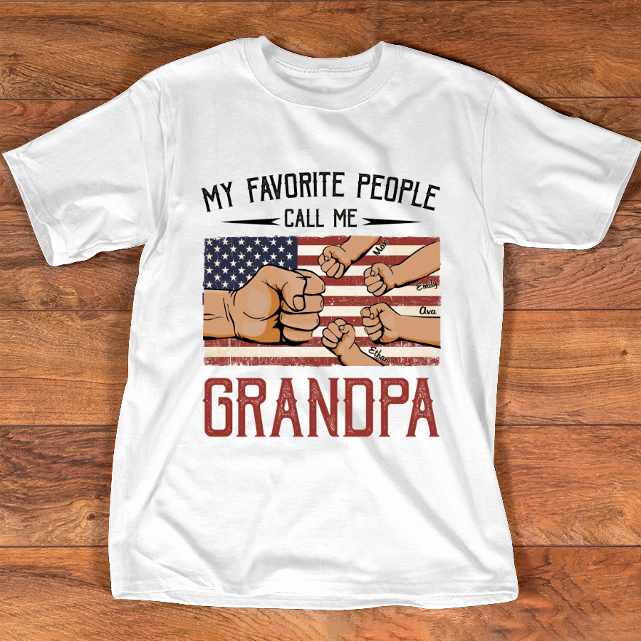 My Favorite People Call Me Grandpa American Flag T-Shirt