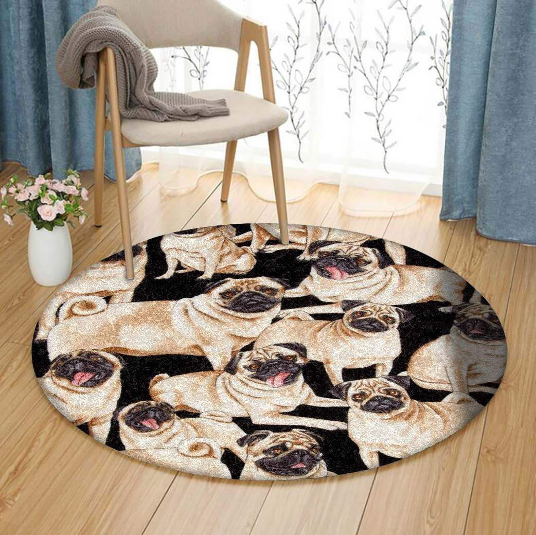 Pug GE3080 Round Rug  CYSI2907