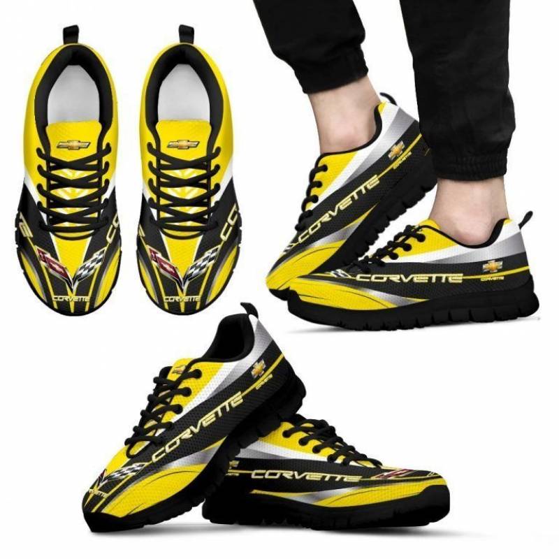 3D Printed Chevrolet Corvette NTA Sneakers For Men & Women Ver 2 (Yellow)